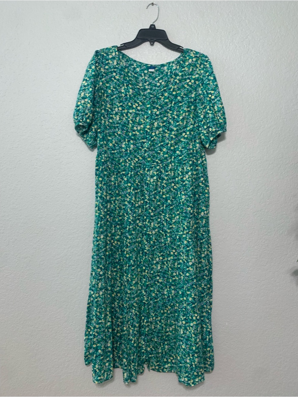 Old Navy Teal Green Floral Maxi Dress